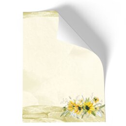 Stationery-Motif YELLOW SUNFLOWERS | Flowers & Petals | High quality Stationery DIN A4 - 20 Sheets | 90 g/m² | Printed on one side | Order online! | Paper-Media