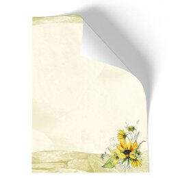 Papeterie-motif TOURNESOLS JAUNE | Fleurs & Pétales | Papeterie de haute qualité DIN A5 - 50 feuilles | 90 g/m ² | Imprimé dun côté | commander en ligne! | Paper-Media