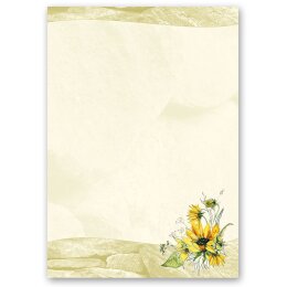 Motif Letter Paper! YELLOW SUNFLOWERS 50 sheets DIN A5...