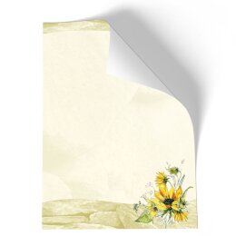 Stationery-Motif YELLOW SUNFLOWERS | Flowers & Petals | High quality Stationery DIN A5 - 100 Sheets | 90 g/m² | Printed on one side | Order online! | Paper-Media