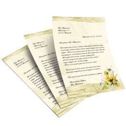Motif Letter Paper! YELLOW SUNFLOWERS 100 sheets DIN A5