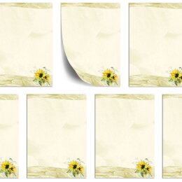 Briefpapier GELBE SONNENBLUMEN - DIN A6 Format 100 Blatt