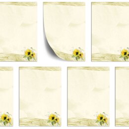 100 fogli di carta da lettera decorati GIRASOLI GIALLI DIN A6