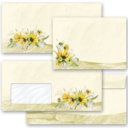 Enveloppes à motifs TOURNESOLS JAUNE Fleurs & Pétales, Motif de fleurs, Paper-Media