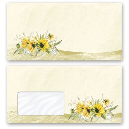 Flowers motif, Envelopes Flowers & Petals, YELLOW...