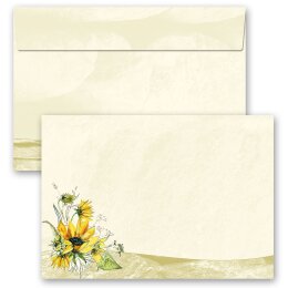 50 patterned envelopes YELLOW SUNFLOWERS in C6 format...