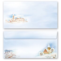 25 patterned envelopes WINTER LANDSCAPE in standard DIN...