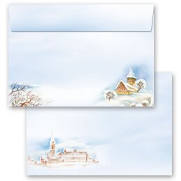 Briefumschläge WINTERLANDSCHAFT - 50 Stück C6 (ohne Fenster) Natur & Landschaft, Jahreszeiten - Winter, Wintermotiv, Winter, Paper-Media