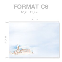 Briefumschläge Natur & Landschaft, WINTERLANDSCHAFT 50 Briefumschläge - DIN C6 (162x114 mm) | selbstklebend | Online bestellen! | Paper-Media