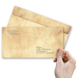25 patterned envelopes ANTIQUE in standard DIN long format (windowless)