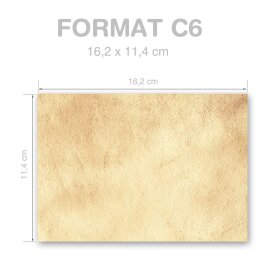 50 enveloppes à motifs au format C6 - ANTIQUE (sans fenêtre)
