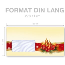 PEACEFUL CHRISTMAS Briefumschläge Christmas envelopes CLASSIC 25 envelopes (with window) Paper-Media DLMF-8328-25