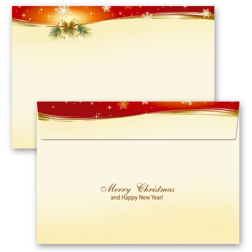 Briefumschläge BESINNLICHE WEIHNACHT - 50 Stück C6 (ohne Fenster) Weihnachten, Weinachtsbriefumschläge, Paper-Media