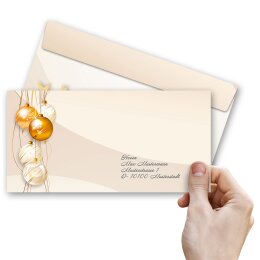 25 patterned envelopes HAPPY HOLIDAYS in standard DIN long format (windowless)