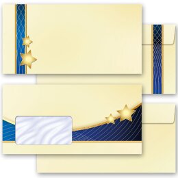 25 sobres estampados X-MAS - Formato: DIN LANG (con ventana)