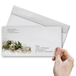 25 patterned envelopes HAPPY HOLIDAYS - EN in standard DIN long format (windowless)