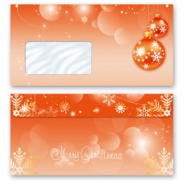 25 enveloppes à motifs au format DIN LONG - JOYEUX NOËL  (avec fenêtre) Noël, Enveloppes de Noël, Paper-Media