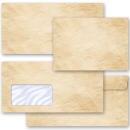 25 sobres estampados OLD STYLE - Formato: DIN LANG (con ventana)