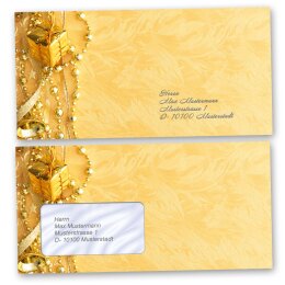 25 patterned envelopes MERRY CHRISTMAS in standard DIN long format (with windows)