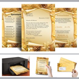 25 patterned envelopes MERRY CHRISTMAS in standard DIN long format (with windows)