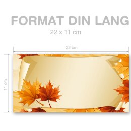 AUTUMN LEAVES Briefumschläge Autumn CLASSIC 25 envelopes (windowless), DIN LONG (220x110 mm), DLOF-8244-25