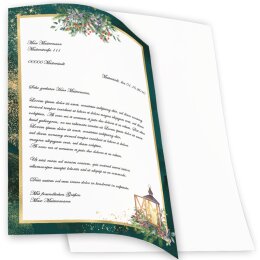 50 fogli di carta da lettera decorati NOTTE DAVVENTO DIN A4