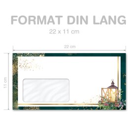 ADVENTSNACHT Briefumschläge Besinnlichkeit CLASSIC 25 Briefumschläge (mit Fenster), DIN LANG (220x110 mm), DLMF-8364-25