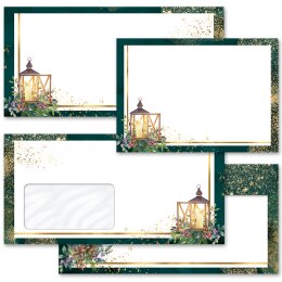 25 enveloppes à motifs au format DIN LONG - NUIT DE LAVENT (avec fenêtre)