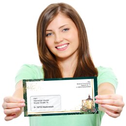 50 patterned envelopes ADVENT NIGHT in standard DIN long format (with windows)