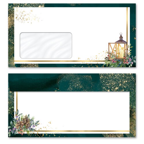 100 patterned envelopes ADVENT NIGHT in standard DIN long format (with windows) Christmas, Contemplation, Paper-Media