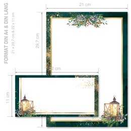 Briefpapier Set ADVENTSNACHT - 20-tlg. DL (ohne Fenster)