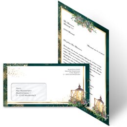 200-pc. Complete Motif Letter Paper-Set ADVENT NIGHT