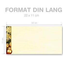 25 sobres estampados FELICES DÍAS DE NAVIDAD - Formato: DIN LANG (sin ventana)