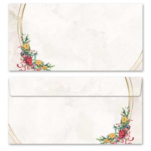 25 patterned envelopes WINTER MOMENTS in standard DIN long format (windowless) Christmas, Christmas feast, Paper-Media