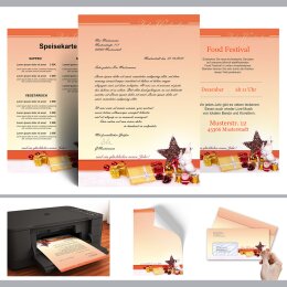 10 patterned envelopes BEAUTIFUL CHRISTMAS in standard DIN long format (windowless)