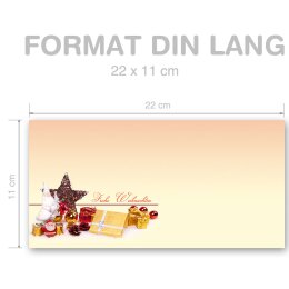 10 sobres estampados HERMOSA NAVIDAD - Formato: DIN LANG (sin ventana)