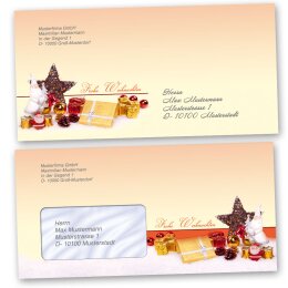 25 patterned envelopes BEAUTIFUL CHRISTMAS in standard DIN long format (windowless)