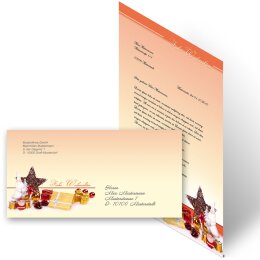 200-pc. Complete Motif Letter Paper-Set BEAUTIFUL CHRISTMAS
