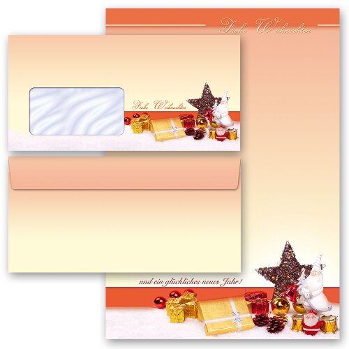 Briefpapier Set SCHÖNE BESCHERUNG - 40-tlg. DL (mit Fenster)