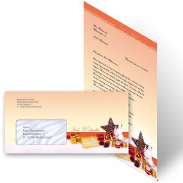 100-pc. Complete Motif Letter Paper-Set BEAUTIFUL CHRISTMAS