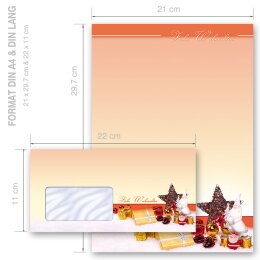 Briefpapier Set SCHÖNE BESCHERUNG - 100-tlg. DL (mit Fenster)