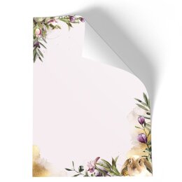 Briefpapier - Motiv BLUMENNEST | Blumen & Blüten | Hochwertiges DIN A4 Briefpapier - 20 Blatt | 90 g/m² | einseitig bedruckt | Online bestellen!