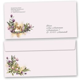 Envelopes Flowers & Petals, FLOWER NEST 10 envelopes (windowless) - DIN LONG (220x110 mm) | Self-adhesive | Order online! | Paper-Media