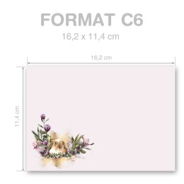 Enveloppes Fleurs & Pétales, NID DE FLEURS 10 enveloppes - DIN C6 (162x114 mm) | Auto-adhésif | Commander en ligne! | Paper-Media