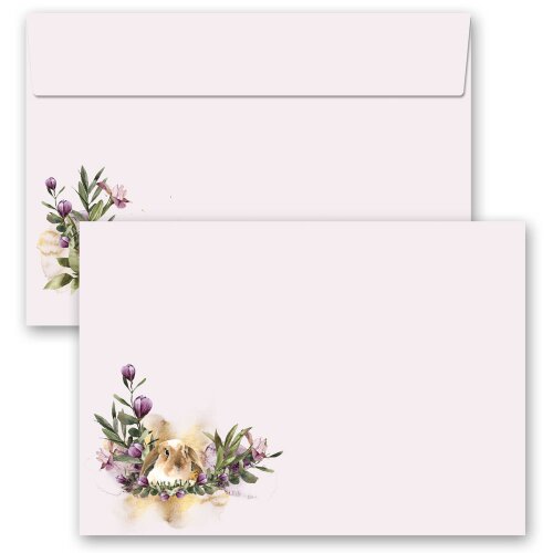 25 patterned envelopes FLOWER NEST in C6 format (windowless) Flowers & Petals, Animals, Spring motif, Paper-Media