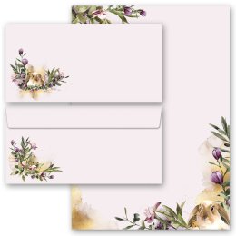 20-pc. Complete Motif Letter Paper-Set FLOWER NEST Flowers & Petals, Animals, Easter paper, Paper-Media