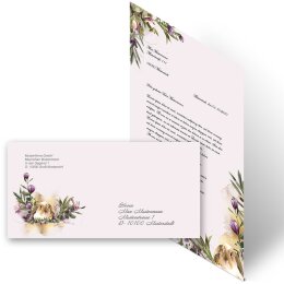 20-pc. Complete Motif Letter Paper-Set FLOWER NEST