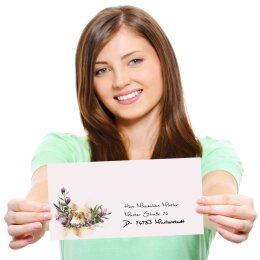20-pc. Complete Motif Letter Paper-Set FLOWER NEST