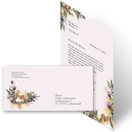 40-pc. Complete Motif Letter Paper-Set FLOWER NEST