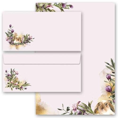 100-pc. Complete Motif Letter Paper-Set FLOWER NEST Flowers & Petals, Animals, Easter paper, Paper-Media